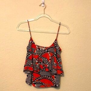 T-Bags Los Angeles Tiered Patterned Tank Top XS